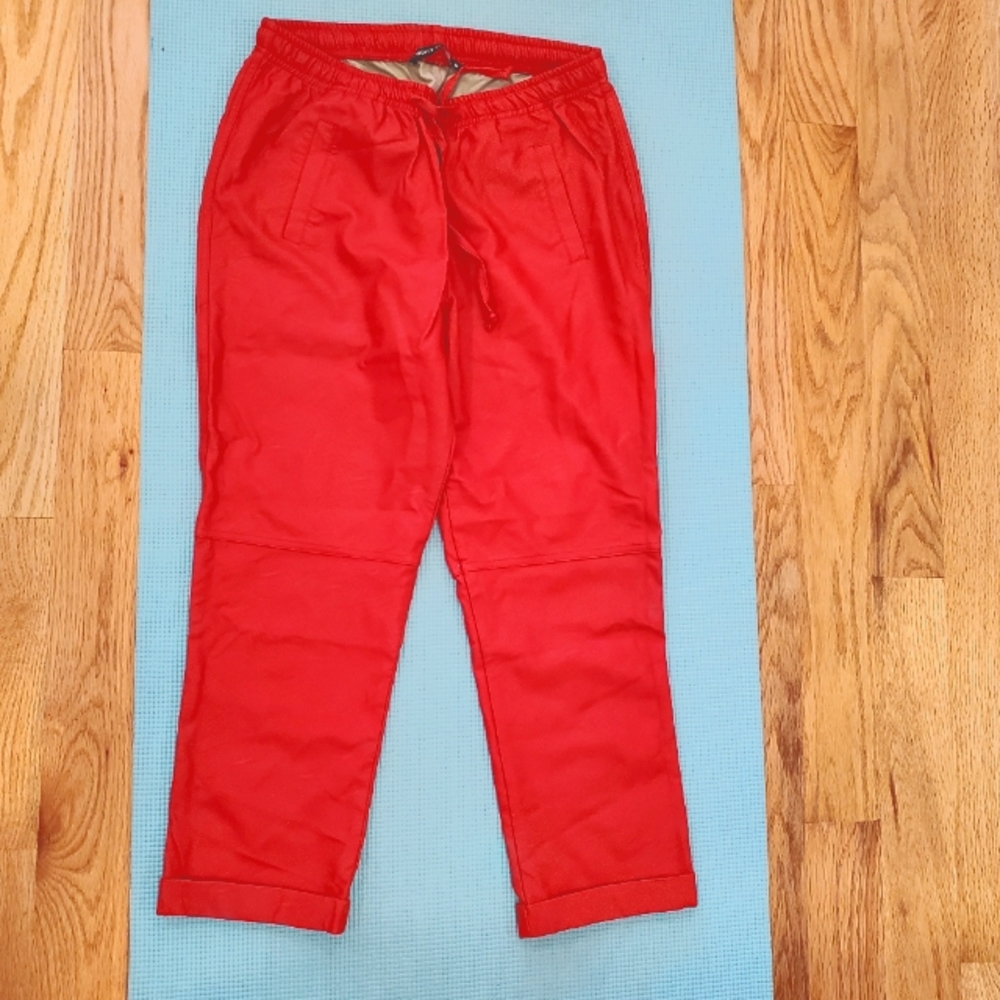 Very comfy red soft vegan leather pants